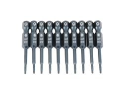 Conjunto de 10 bits de chave de fenda Torx de segurança magnéticos T6, haste hexagonal de 1/4", 50 mm