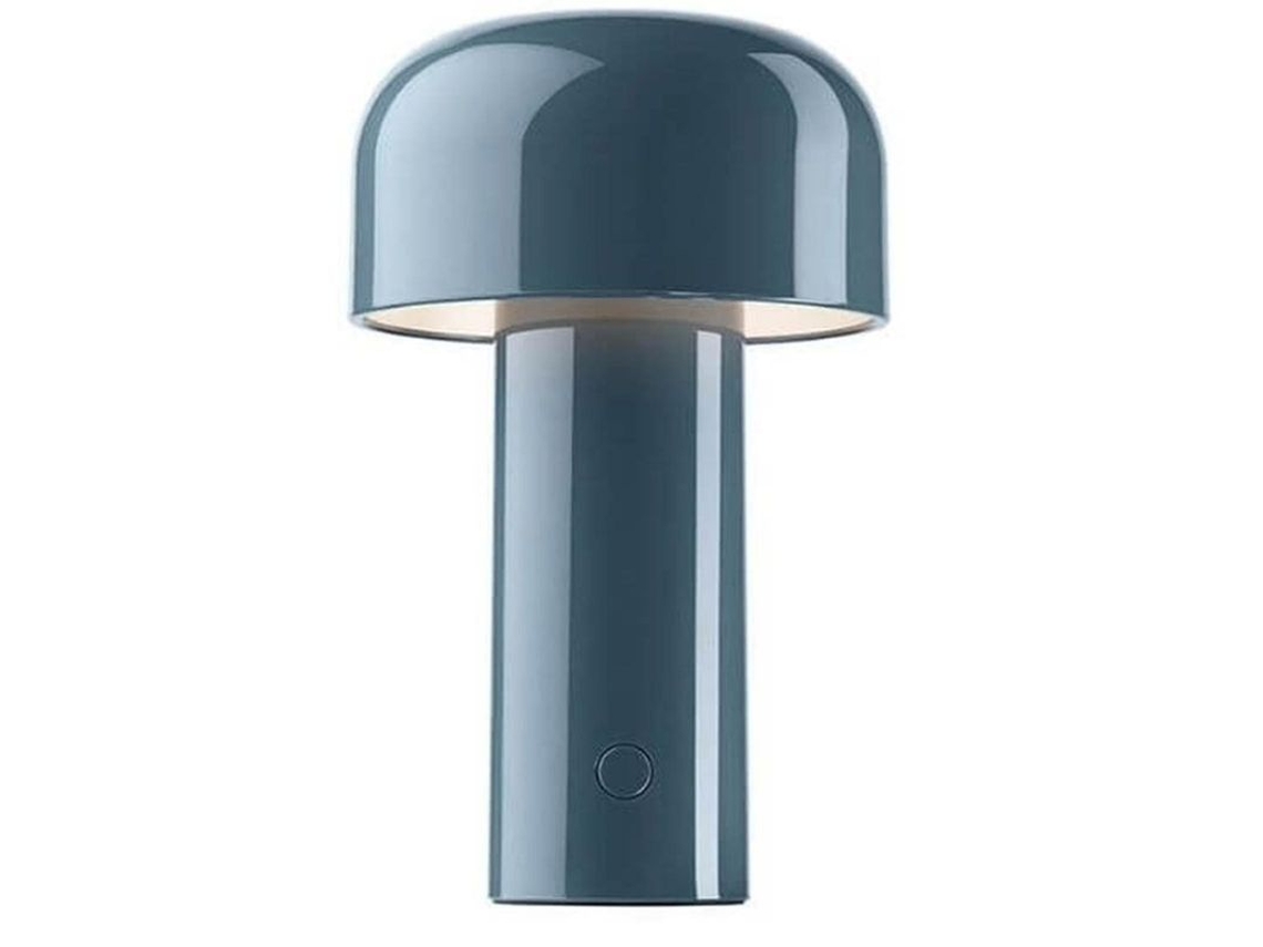 Lâmpada De Mesa Cogumelo Creativa Led Recarregável 3w 3 Níveis De Iluminação Metal 1800mah Azul