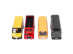 Primerox brinquedo de Ônibus Modelo com Função de Recuo para Crianças Acima de 3 Anos 4pcs
