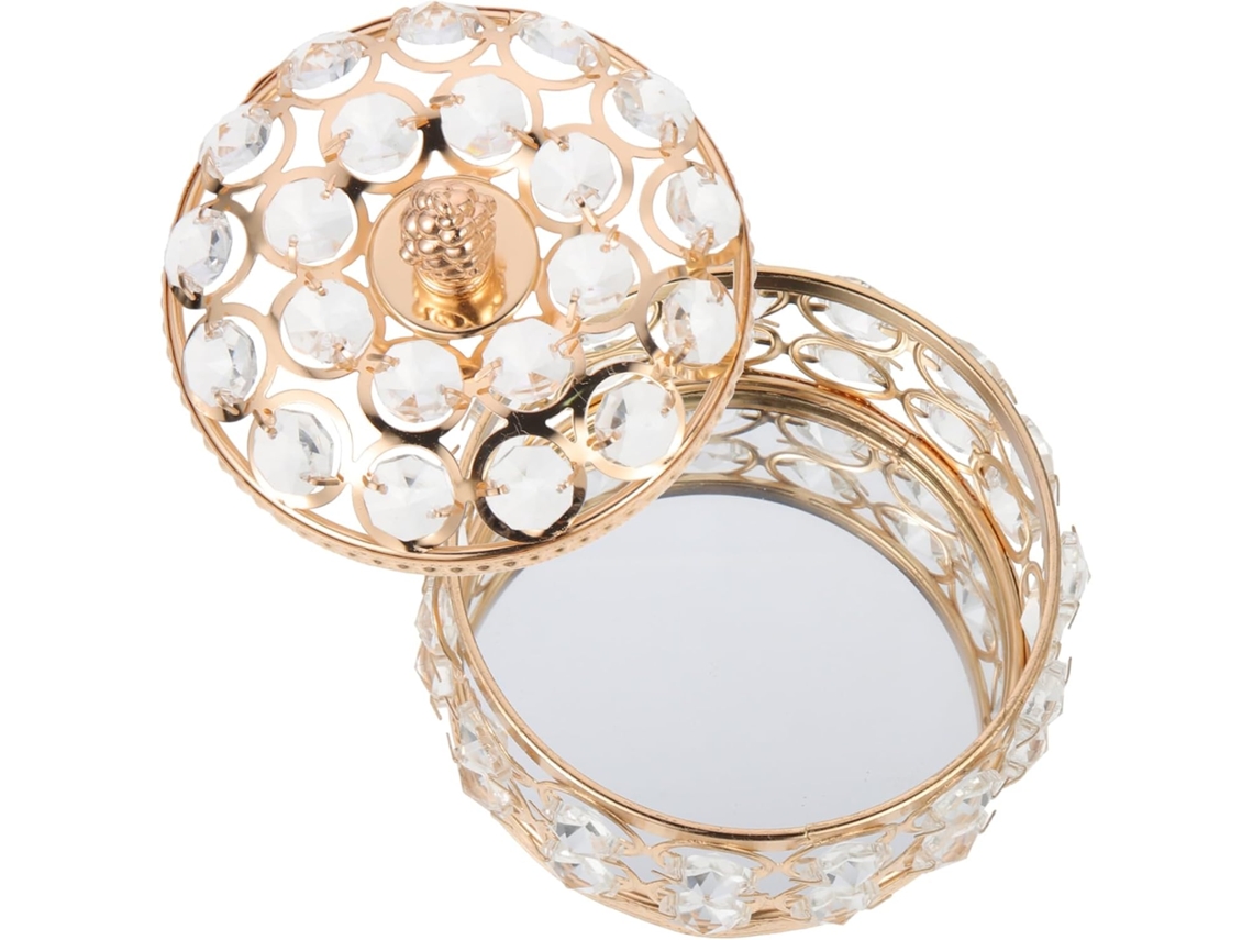 Caixa Organizadora De Joias De Cristal Para Exibição Decorativa De Anéis.