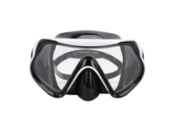 Óculos de Mergulho Lentes Vidro Temperado Visão Larga Branco Preto