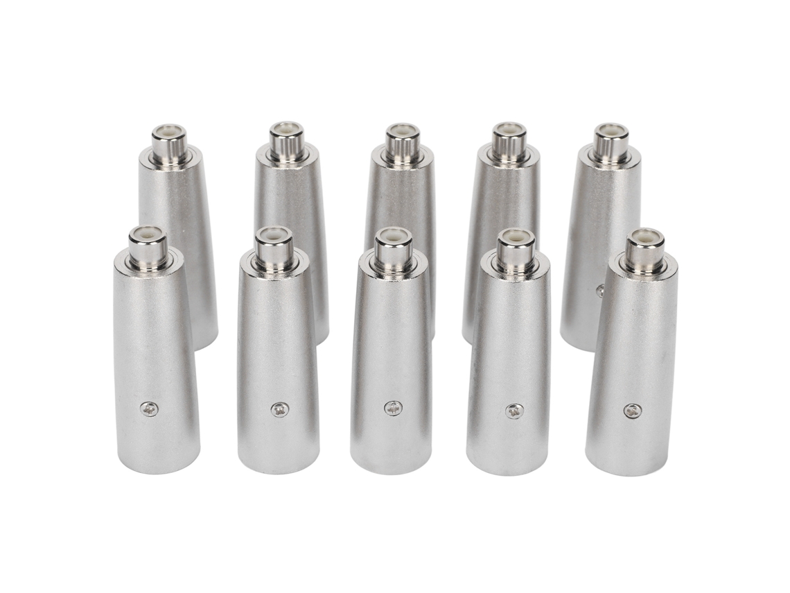 Adaptador Mali RCA para XLR Fêmea para Macho, com Redução de Ruído, Microfone, Metal, para Gravação e Amplificador