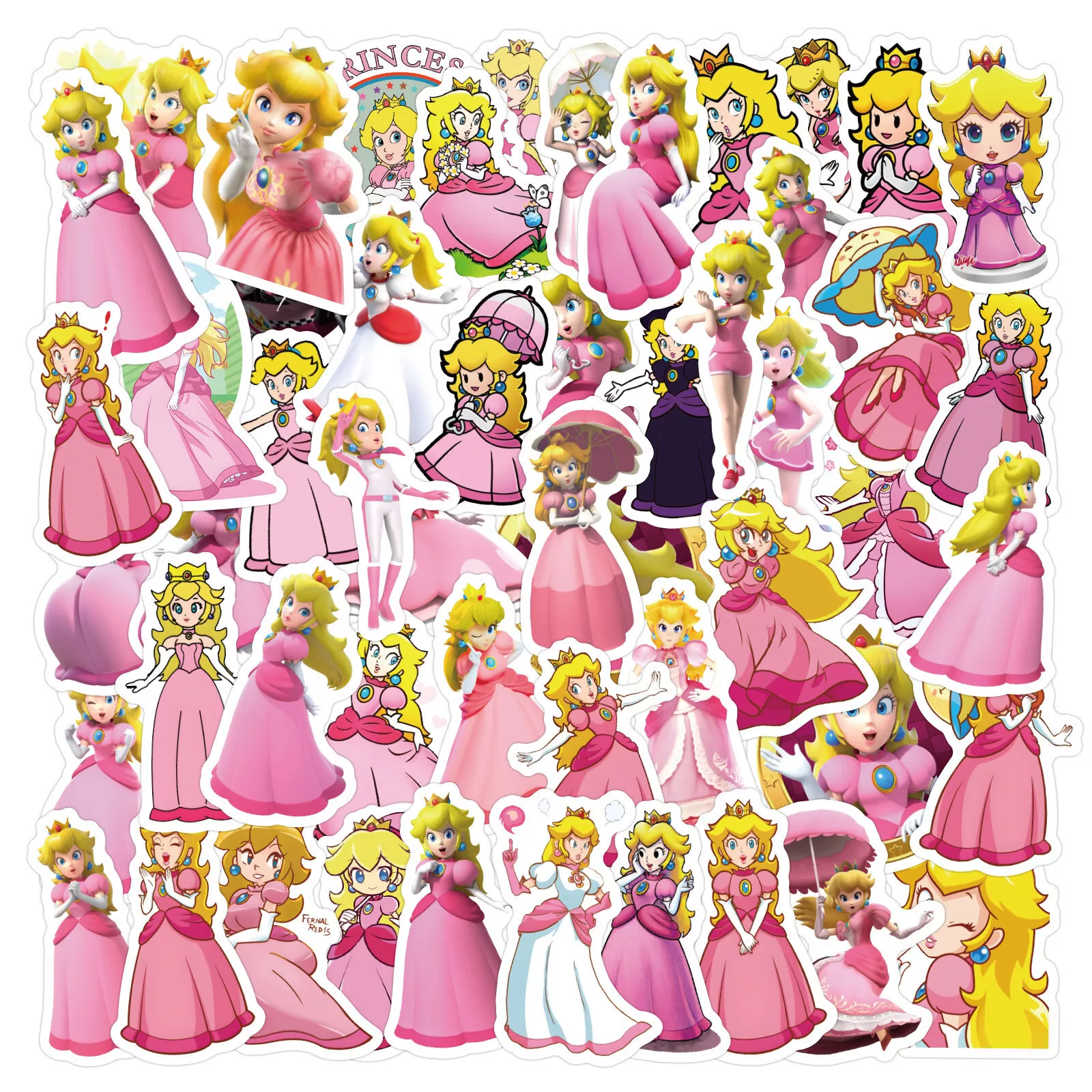 60 Adesivos Da Princesa Peach Do Super Mario Bros Da Nintendo Para Decoração De Quarto Infantil Feminino Aquaforge (faça Você Mesmo)