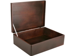 Caixa de Armazenamento de Madeira Marrom Deco Criativa 40X30X14Cm Caixa de Madeira Caixa de Memória Tronco de Caixa Cru CREATIVE DECO