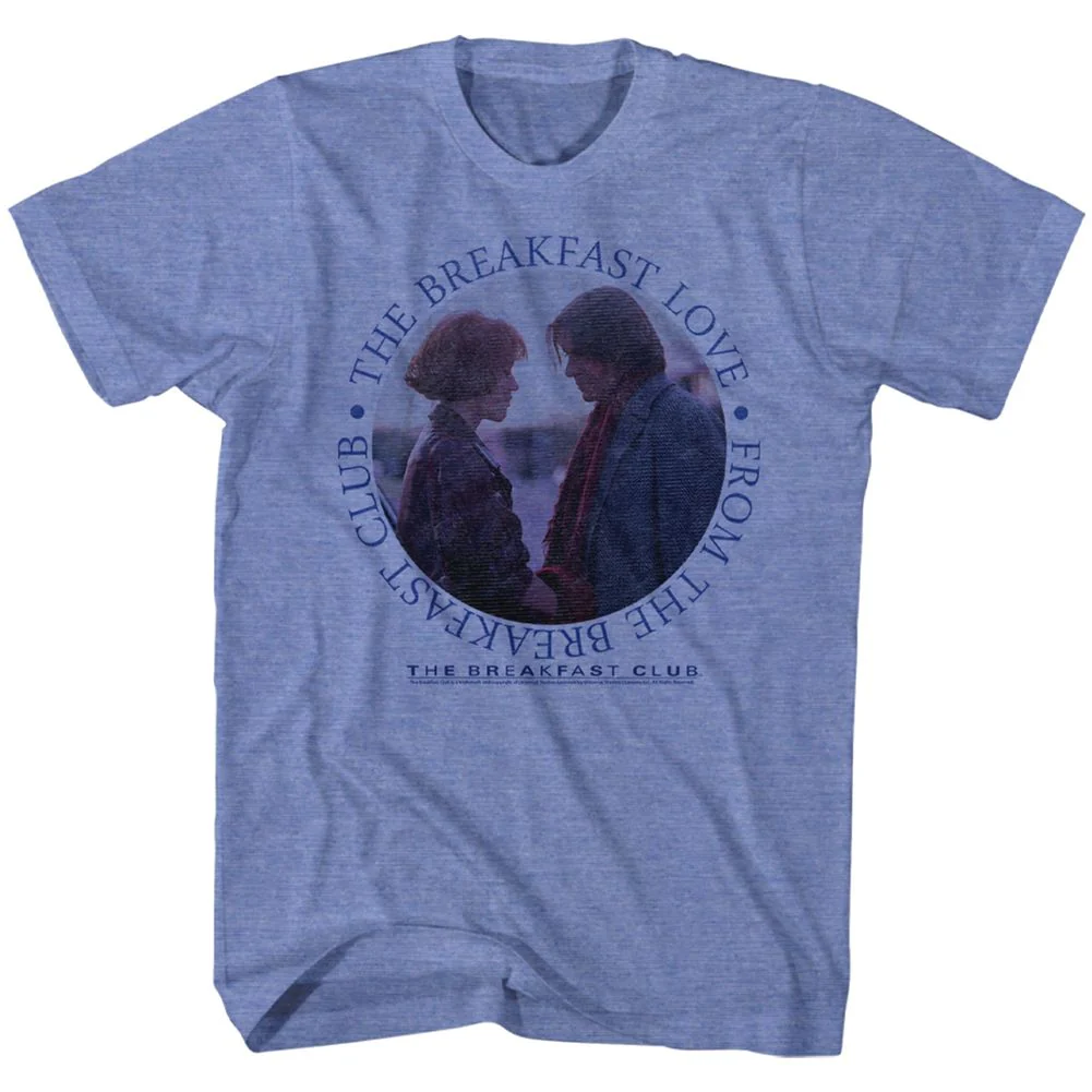 Unisex Adult T-shirt Rockinstone Breakfast Club Movie Breakfast Love Heather Light Blue Sizes
