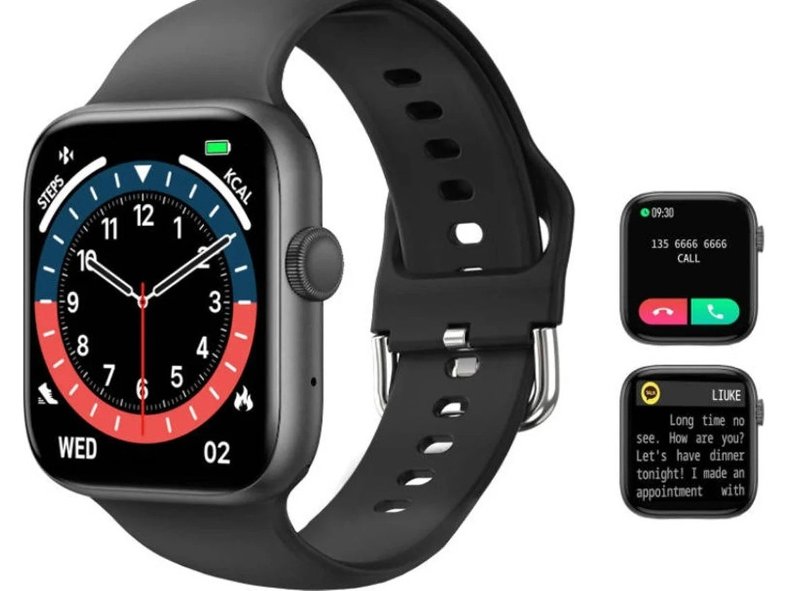 Smartwatch 1.72 Hd Tela Full Touch Fitness Tracker Chamada Texto Hr Pressão Arterial Passos Sono Bestvite (preto)
