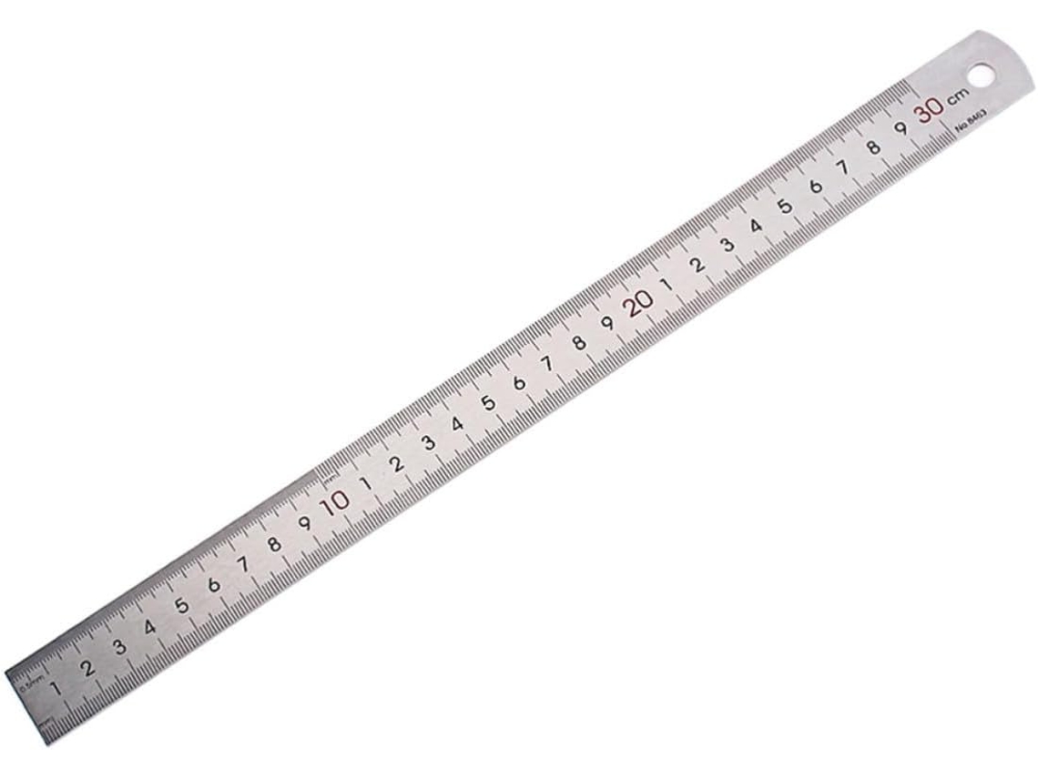 Régua Rígida De Aço Inoxidável Dupla Face, 60cm, Para Marcenaria, Metalurgia E Engenharia Profissional