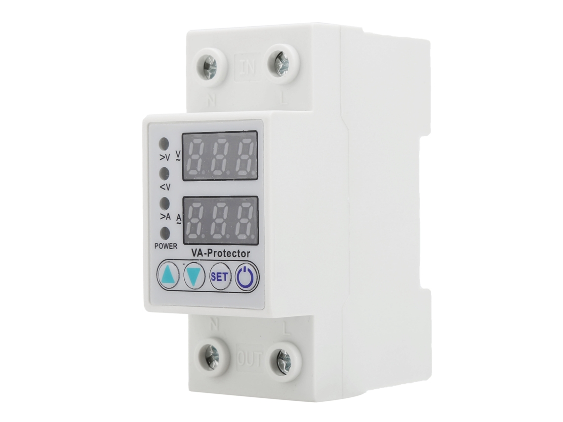 Protetor De Tensão Va‑63a: Proteção Contra Sobre E Subtensão, Display Led Duplo, Auto-reposição, Ac 220v
