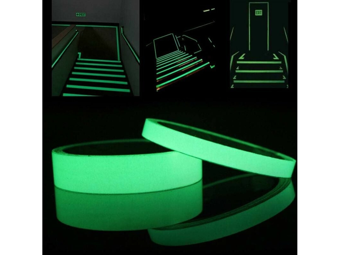 Fita Fluorescente, Tira Fotoluminescente Luminosa, Forte Aderência, À Prova Dágua, Alta Luminância, Removível, Para Palcos, Áreas De Ciclismo, Quarto