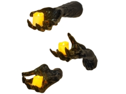 Decoração De Parede Halloween Com Mão Demoníaca 3d Da Laxiscreed, Conjunto Com Vela E Acessórios Assustadores