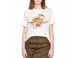 Rockinstone Hunger Games Movie Bird And Snake Overlay Solid Natural Adult T-shirt Size:xl