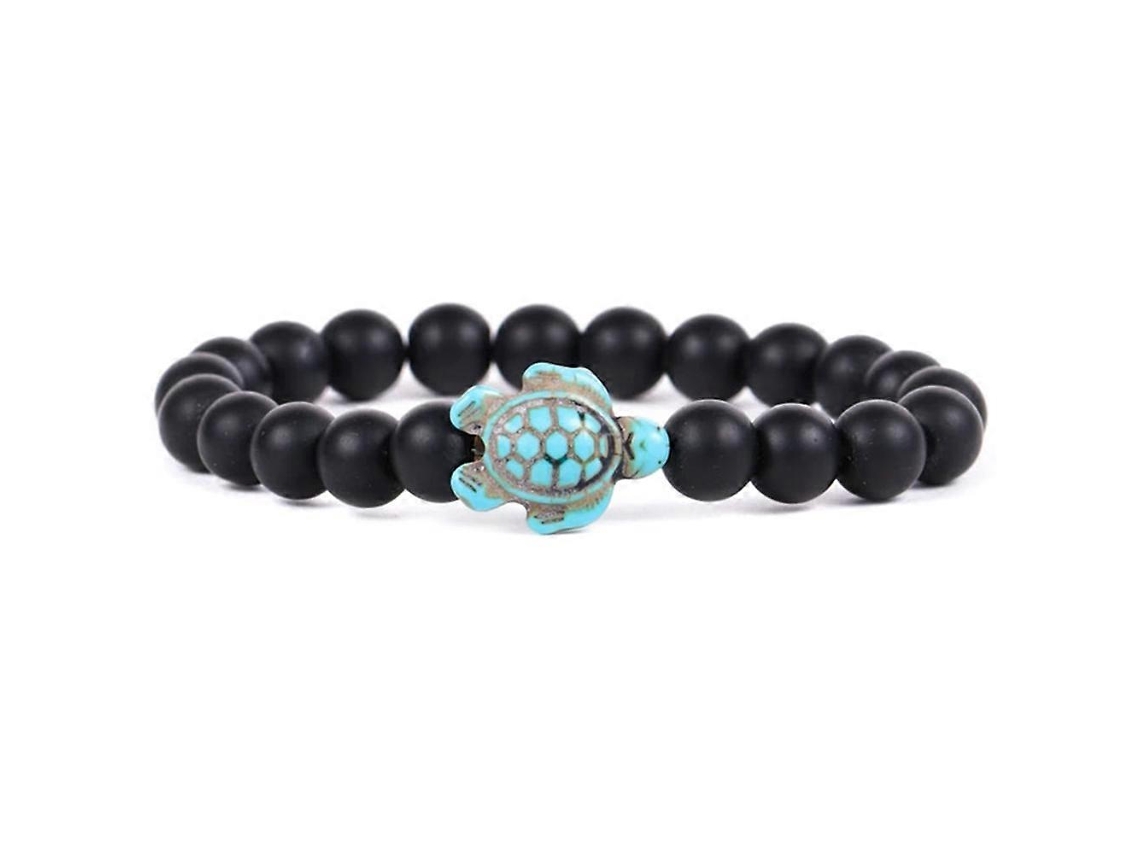 Pulseira De Contas De Tartaruga Marinha Com Turquesa Sintética, Pulseira Elástica Para Nostalgia88