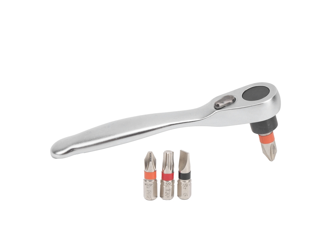Kit De Chave De Catraca 4pcs Aço 45 Com Bits Multifuncionais E Alça Para Reparos