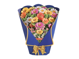 Cartão De Felicitações 3d Daisy Laxiscreed Com Buquê Floral E Carving Em Papel Para Presentes