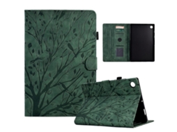 Capa Para Tablet Lenovo M10 Plus Fortune Tree Pressure Flower Em Pu Com Função De Ativação/suspensão.