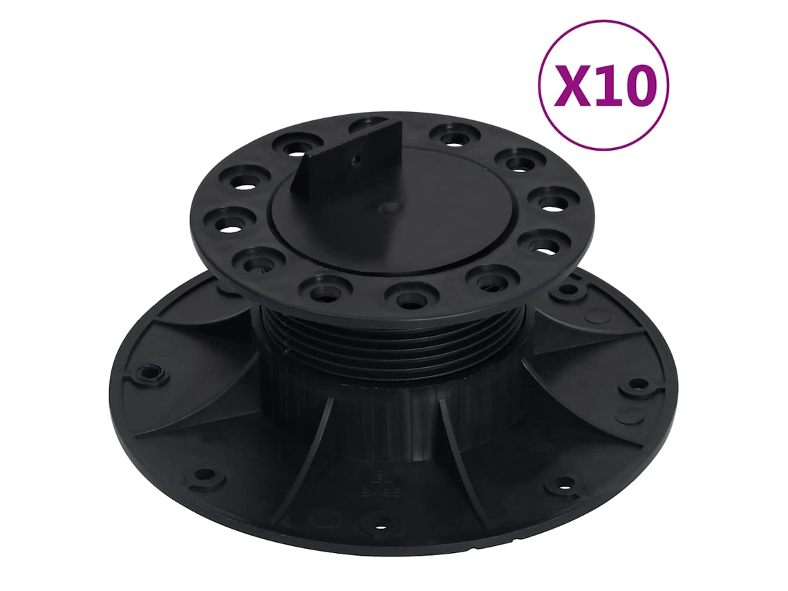 Vidaxl Pés Ajustáveis Para Pavimento 10 Pcs 60-88 Mm