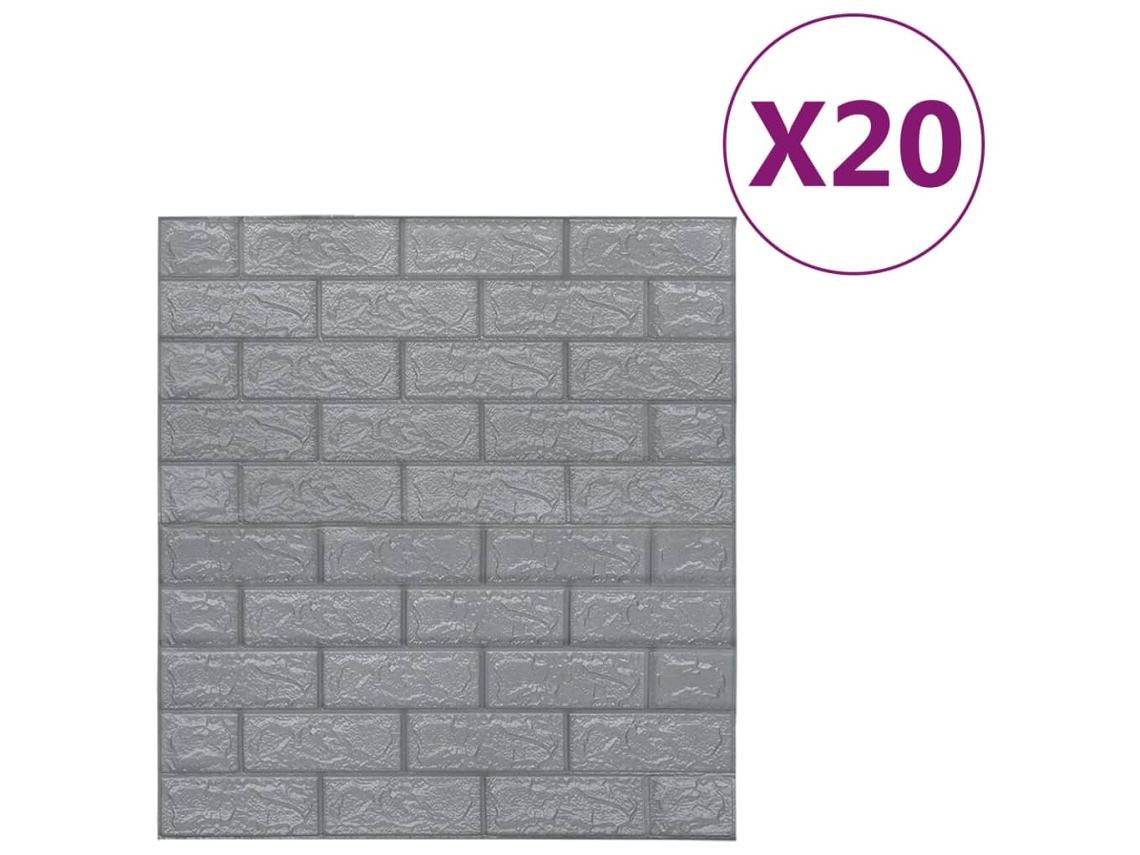 Conjunto 20 Adesivo de parede VIDAXL Antracite PE foam