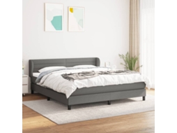 Vidaxl Cama Com Molas/colchão 180x200 Cm Tecido Cinzento-escuro