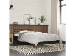 Vidaxl Estrutura De Cama 90x200 Cm Derivados De Madeira/metal Preto