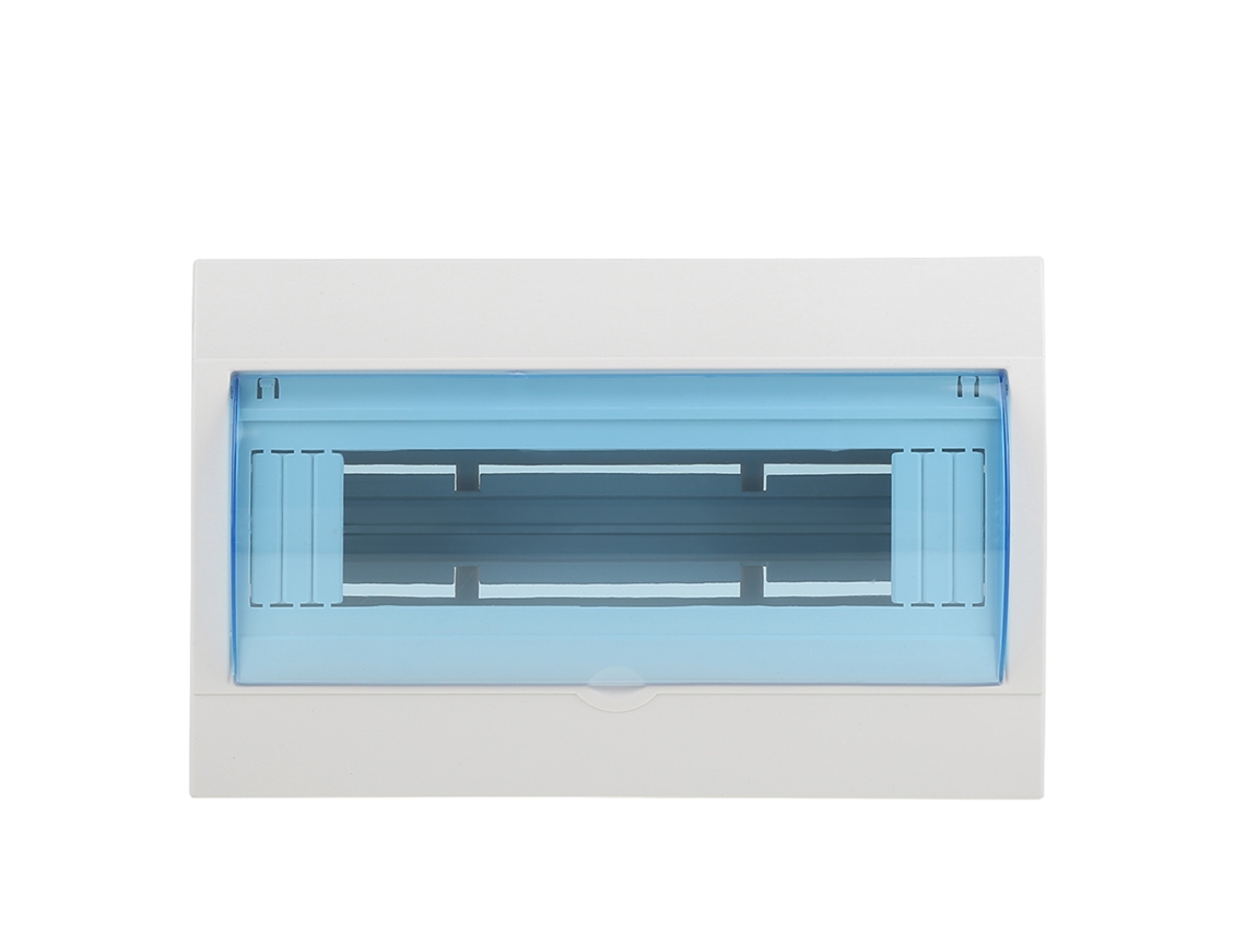 Caixa de Distribuição Plástica para Disjuntor 9 12 Vias com Tampa Transparente Azul S/MARCA