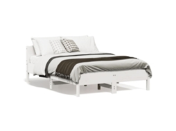 Vidaxl Cama Sem Colchão 140x190 Cm Madeira De Pinho Maciça Branco