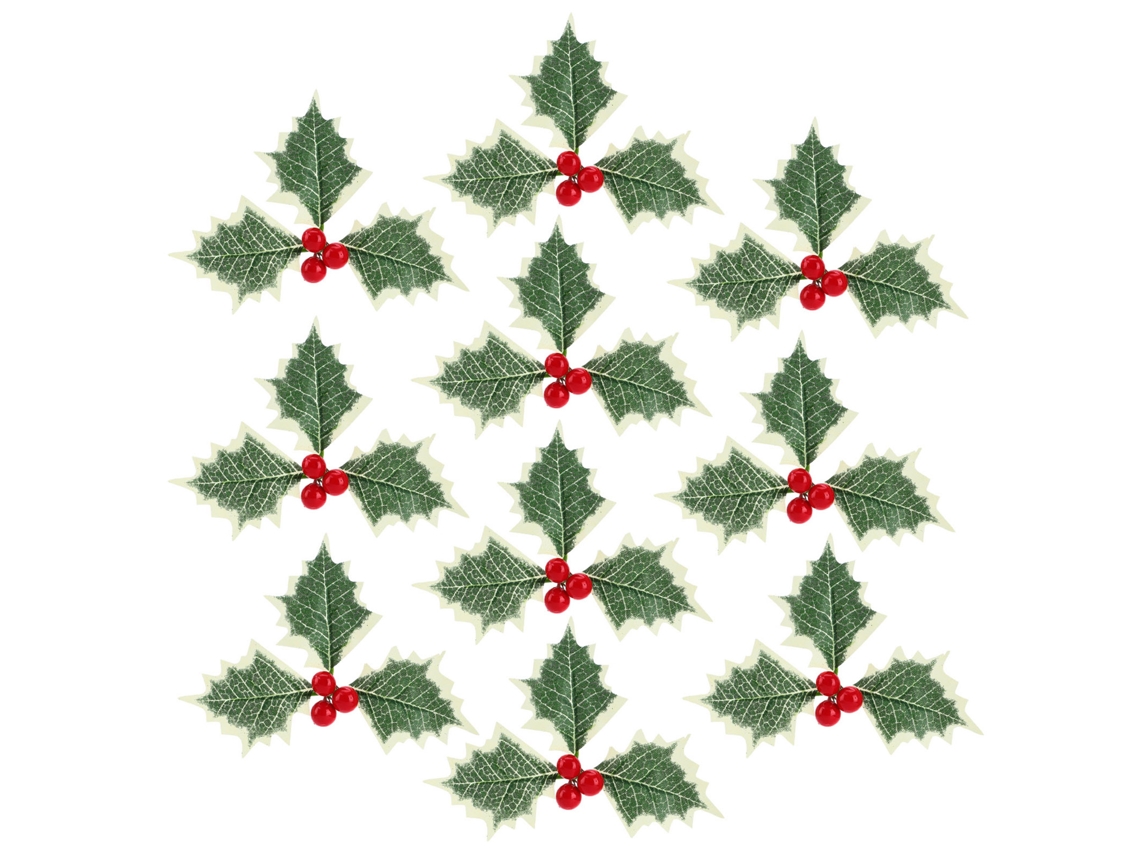 Laxiscreed Pack De 10 Berries Vermelhas E Folhas Para Decoração De Natal, Círculo Festivo Diy