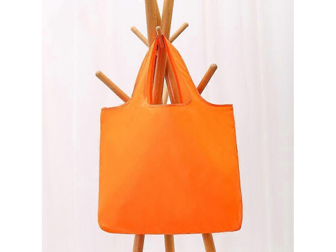 Sacola de Compras Dobrável e Reutilizável, Ecológica, Portátil, com Grande Capacidade, para Usar no Ombro Ou na Mão. Cor Laranja. GOKOCO