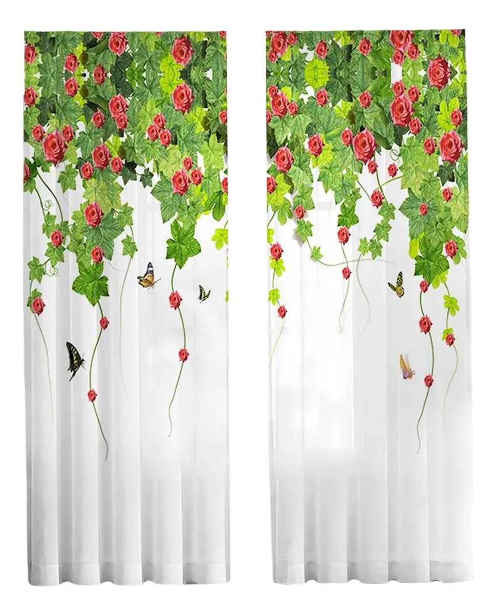 Cortinas De Folhas Para Quarto, Painéis De 107 Cm X 213 Cmslowmoose
