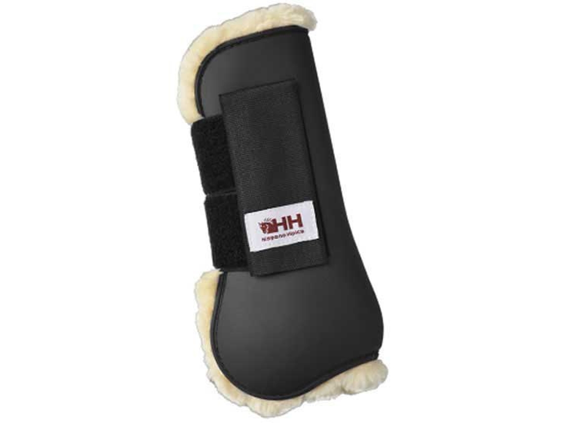 Botas Frontais de Pele de Carneiro Deluxe Preto Fullhispano Hipica