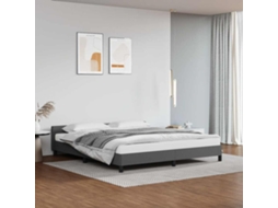 Vidaxl Estrutura Cama C/ Cabeceira Sem Colchão 180x200 Cm Cinzento