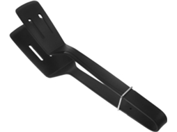 Pinça E Espátula Multifuncionais Bestonzon Em Silicone Preto, Tamanho Compacto, Cabo Anti Queimadura, Para Cozinha