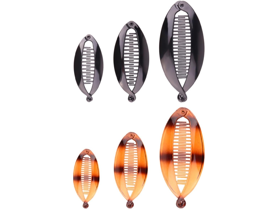 Conjunto De 6 Presilhas De Cabelo Em Resina Em Formato De Banana Para Mulheres - Inquebráveis