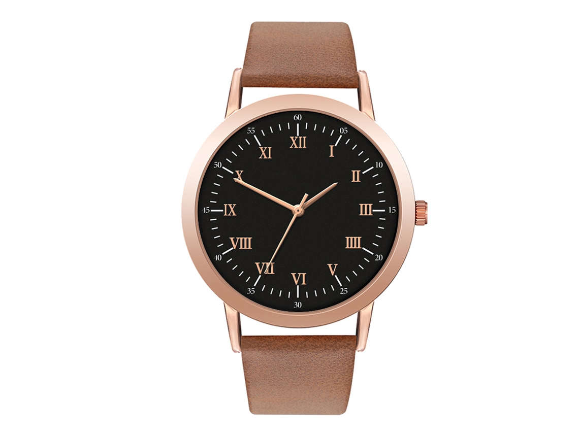 Relógio de Pulso Quartz para Mulheres e Homens Pulseira de Couro Pu Estilo Simples