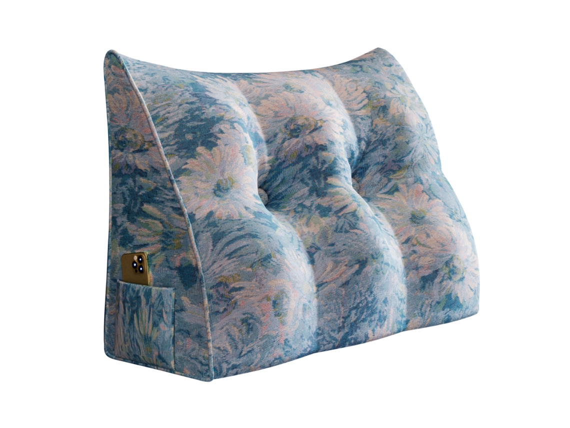 Vercart Almofada Lombar Ergonômica Triangular 60x20x50 Cm - Azul Claro