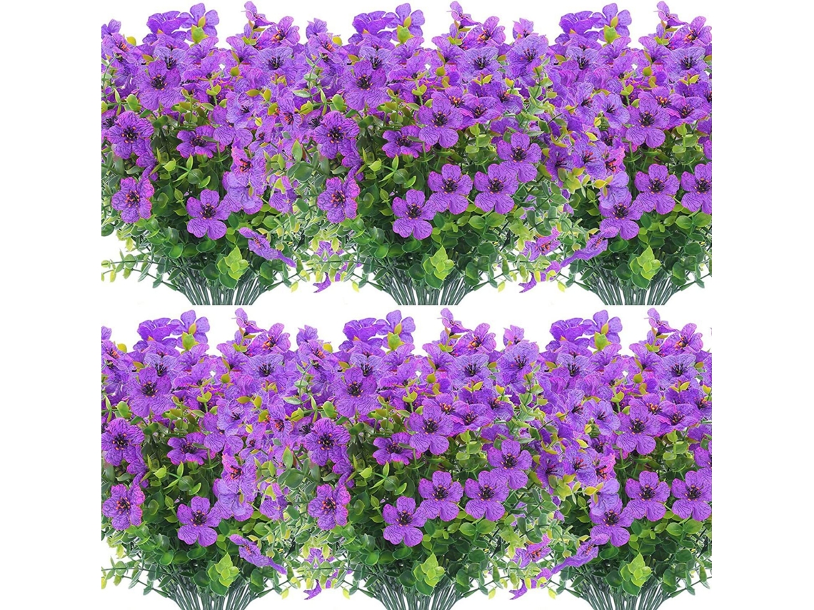 10 Flores Artificiais Roxas, Plantas Resistentes Aos Raios Uv AQUAFORGE