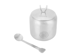 Conjunto de Potes de Tempero de Aço Inoxidável 304 com Tampa e Colher para Cozinha S/MARCA