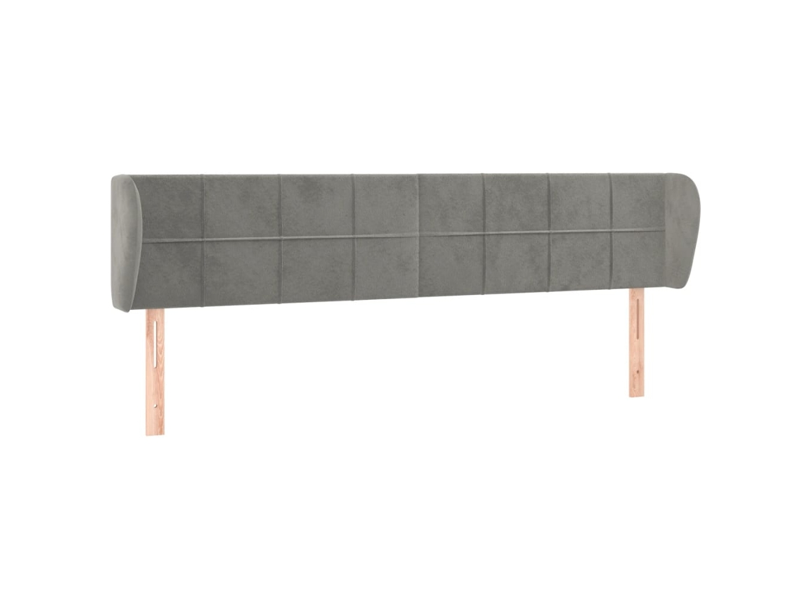 Cabeceira C/ Abas Veludo Cinzento Claro MAISON EXCLUSIVE (203x23x78 cm)