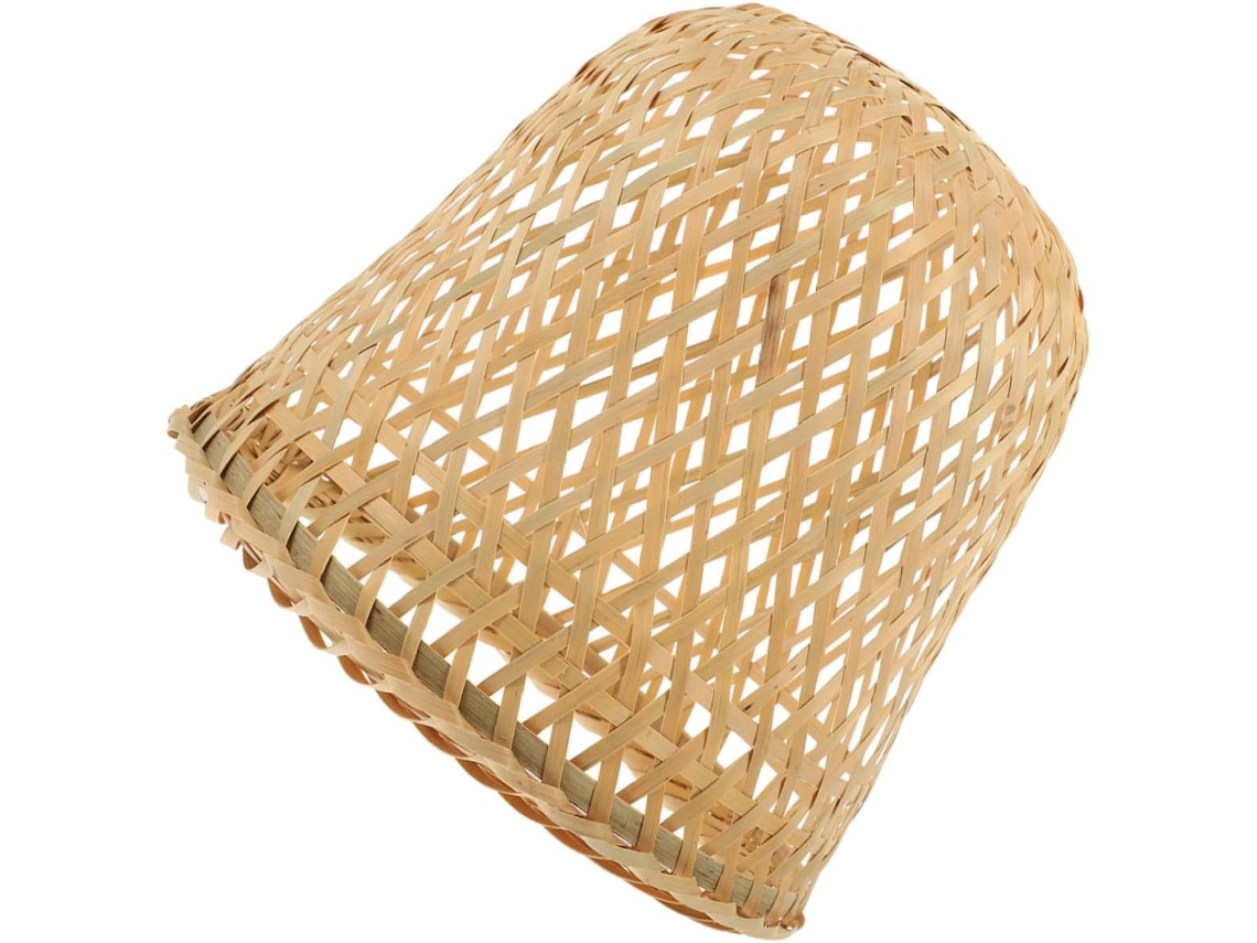 Luminária de Teto Decorativa Multifuncional Rústica em Bambu Trançado Bege. SFUSHOS