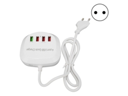 Carregador Mali USB com 4 portas, 36W, QC3.0, carregamento rápido para celular e tablet, plugue UK 110-240V