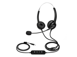 Fone de Ouvido Telefônico 300D Sem Perdas com Redução de Ruído Respirável Usb Binaural Mic Cabo Longo Fone de Ouvido para Central de Atendimento Para