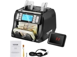 VEVOR Máquina de Contador de Dinheiro Tela Dupla Contador de Notas com Detecção de Falsificação Uv Mg Ir Dd