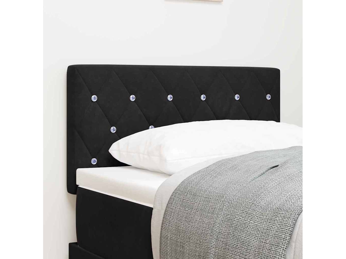 Vidaxl Cabeceira Led Com Fitas Led Com Cabeceira Preto 80 Cm Veludo