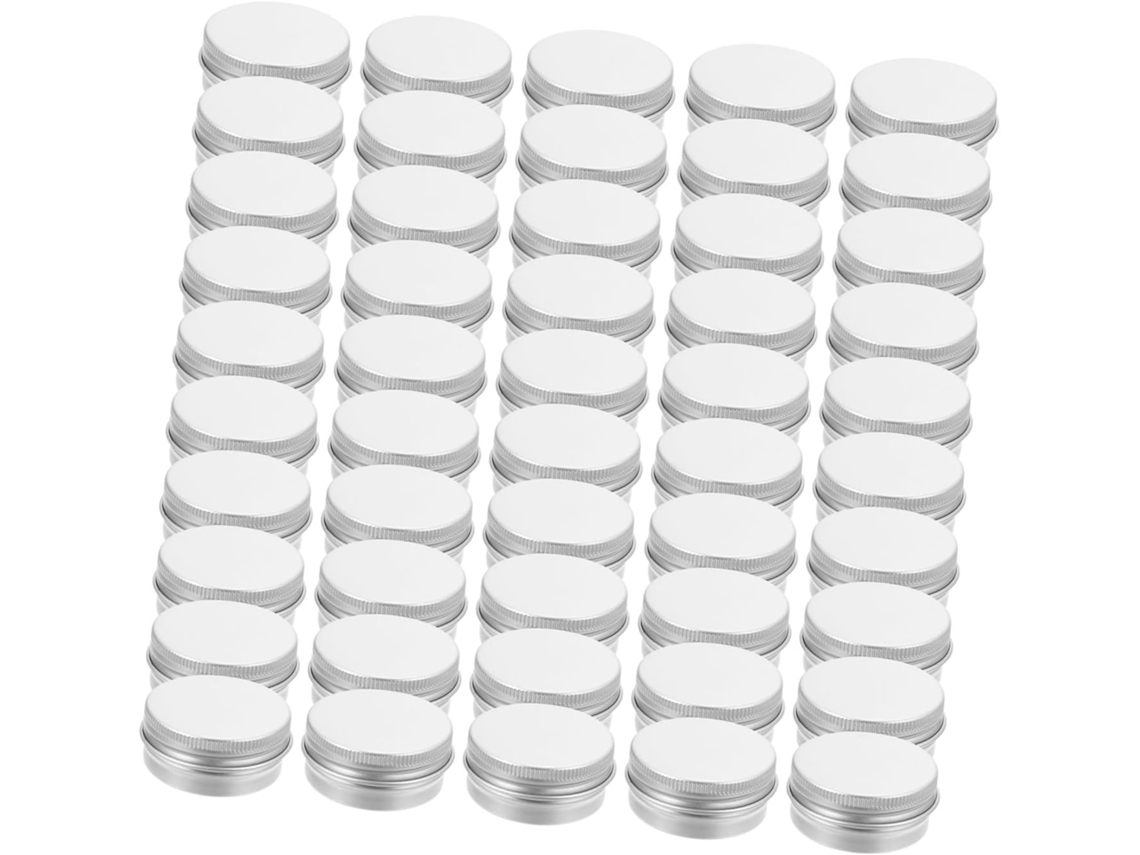Lata Redonda De Alumínio, 50 Unidades, Leve E Recarregável, Para Armazenar Creme De 15ml.