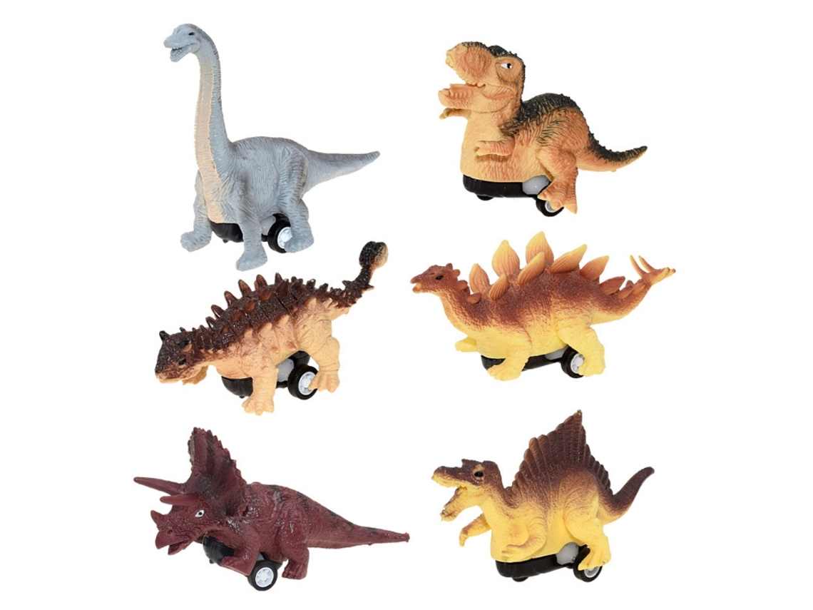 Mali conjunto 6 Carros Dinossauros de Mola Brinquedo para Crianças Presente de Dinossauro