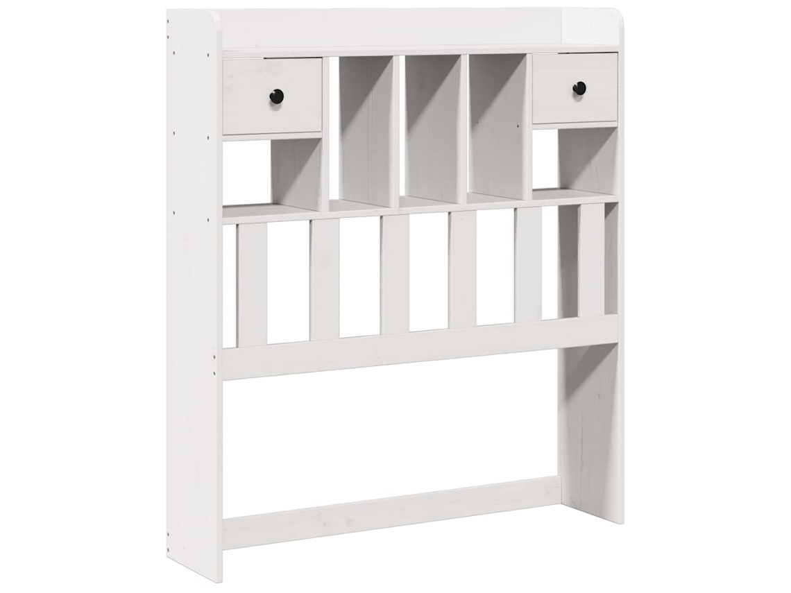 Cabeceira com Arrumação 75 cm Madeira de Pinho Maciça Branco MAISON EXCLUSIVE