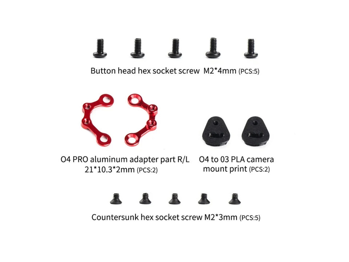 Kit com 2 Unidades Axisflying Adaptador Dji O3 para O4 Pro Conversão de Frame para Manta 5/c35 V2/c30, Plug Play MDUG (1 5)