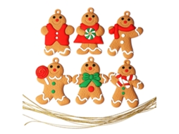 Enfeites de Homem de Biscoito Gingerbread para Árvore de Natal