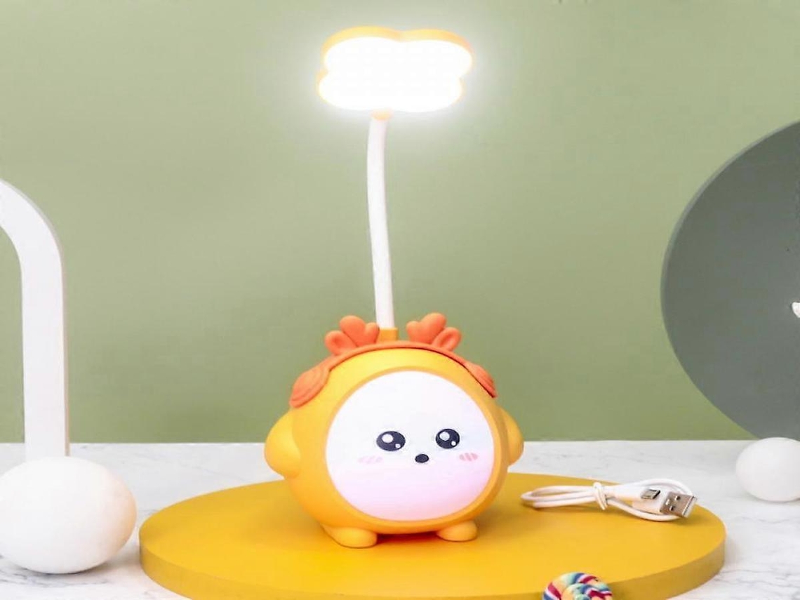 Umidificador Lurelia com luz LED, recarregável via USB, sensor de toque, brilho ajustável e portátil para quarto infantil.