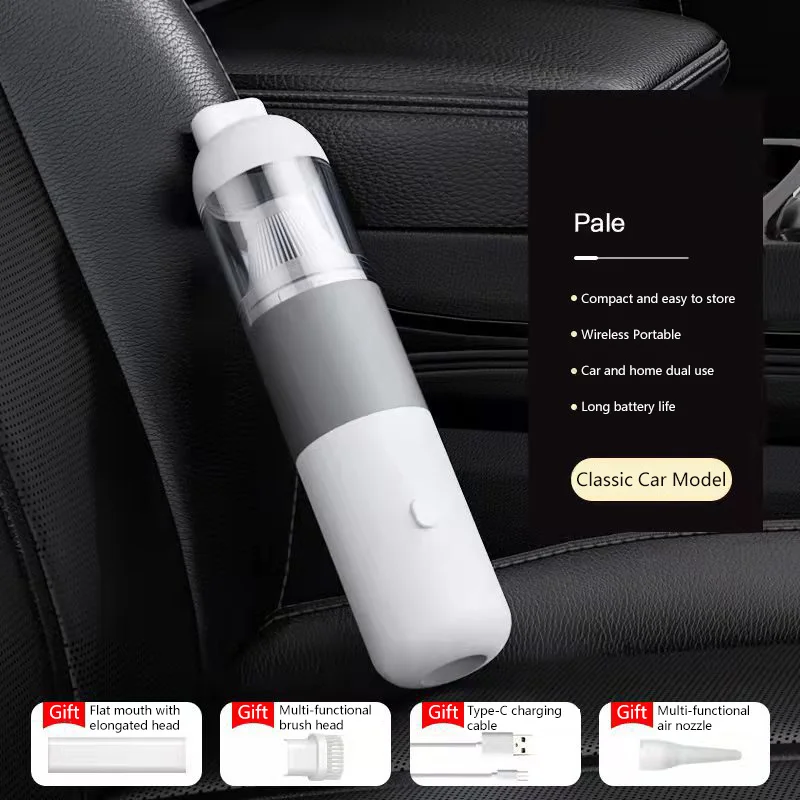 Aspirador De Pó Portátil Sem Fio (branco) Para Carro, Sucção Superpotente.