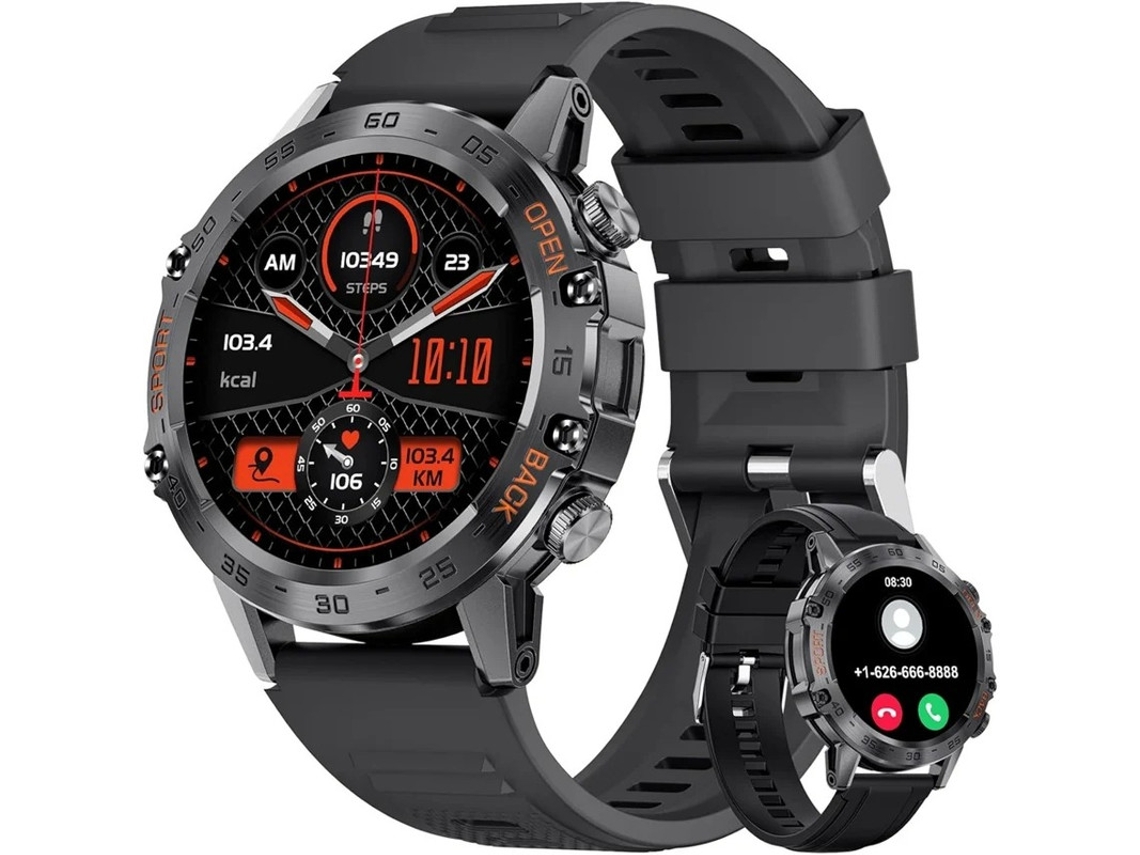 Relógio inteligente militar masculino para chamadas, Bluetooth, tático, com tela HD Touch de 1,39 polegadas, para Android e iPhone, Bestvite Watches